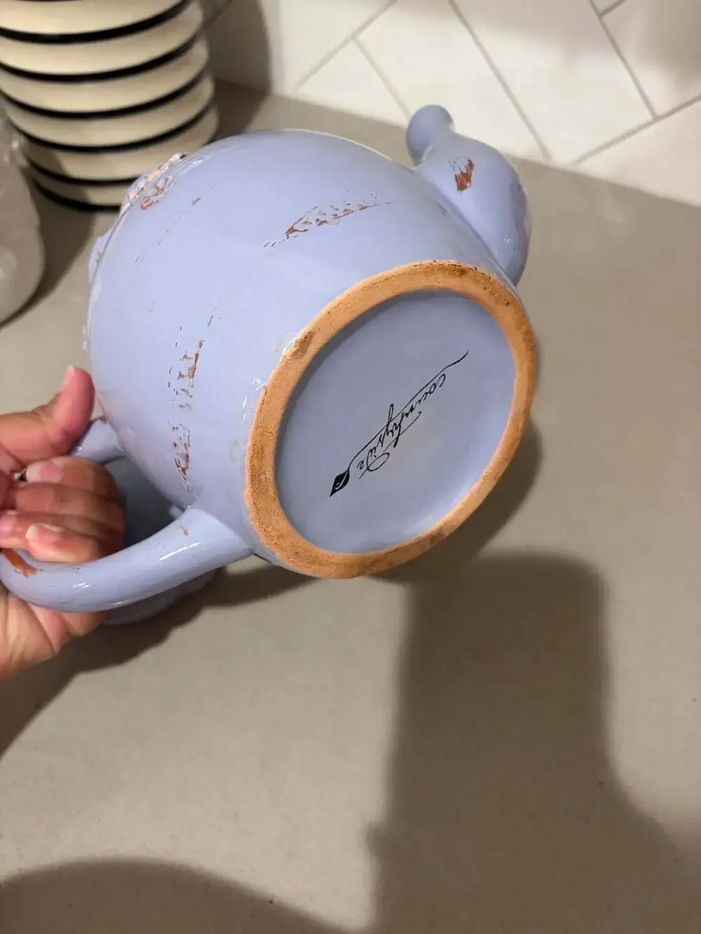 Countryside ceramic teapot